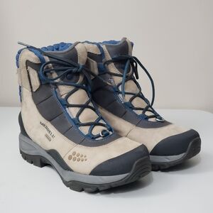 Merrell Arctic Fox 8 Waterproof 68014 Blue and Gray Hiking Boots Size 7.5